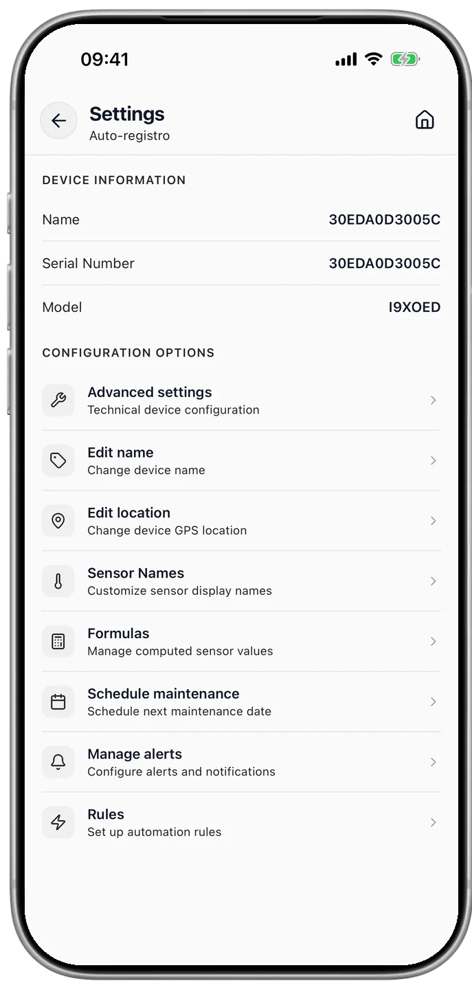 Remote configuration panel